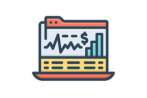 Stock charts color icon, a Duotone Icon by Creative priyanka