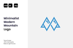 Minimalist Modern Mountain Logo, a Branding & Logo Template by Luxury Logos