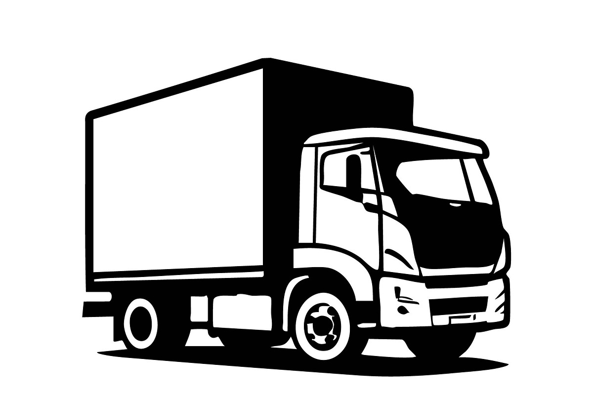 Cargo truck. Delivery, transport, a Transportation Illustration by Sketching