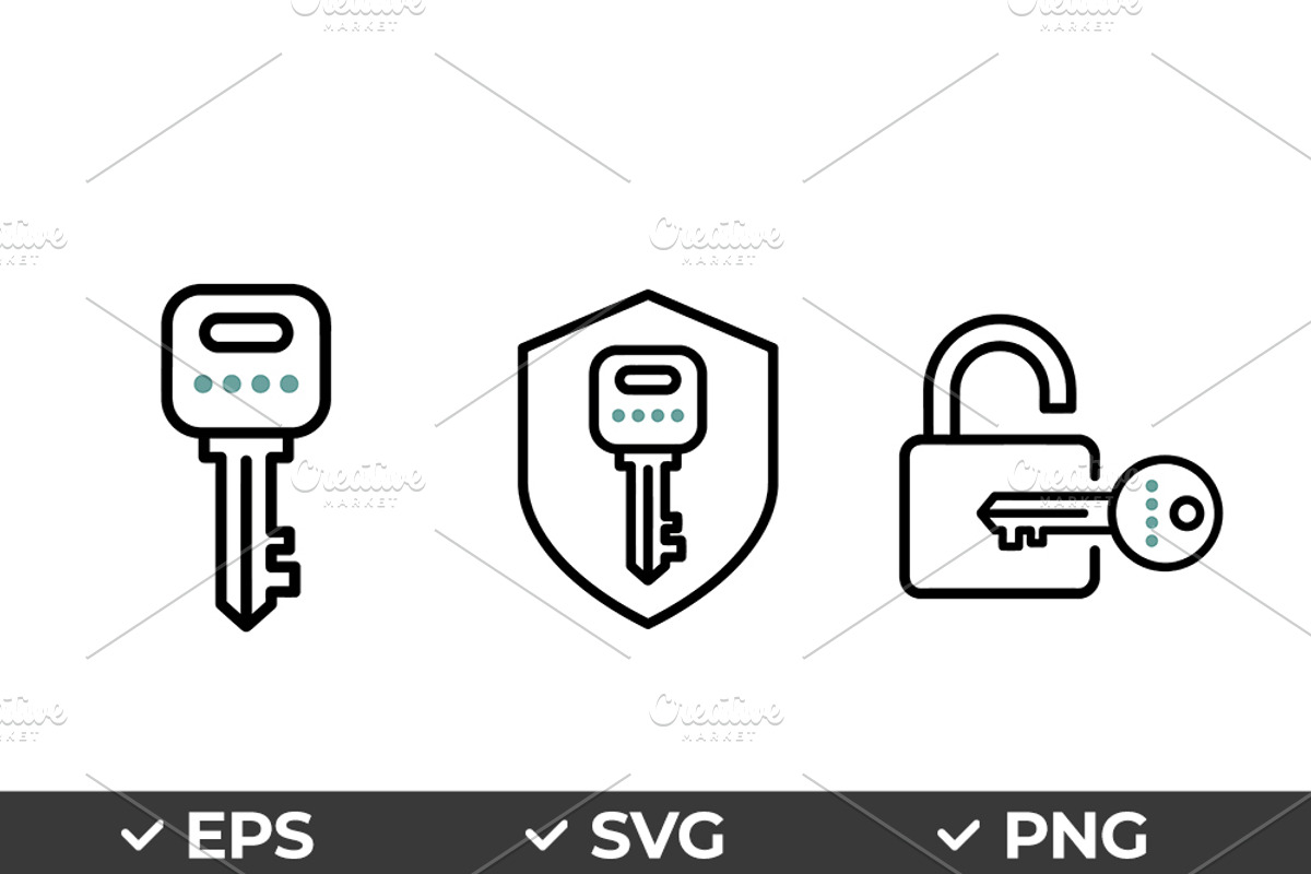 Key Security Access Vector Icon Set, an Object Graphic by Artonix (Photo 1 of 3)