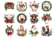 Christmas Farm Clipart, a Seasonal Illustration by CitraGraphics (Thumbnail 2 of 5)