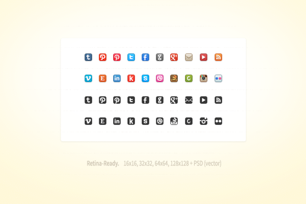 Dead-Simple Social Media Icons, an Icon by Brian Reavis (Photo 2 of 3)