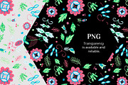 Floral pattern. Foliage and flowers, a Decorative Illustration by Folkheart (Thumbnail 8 of 11)