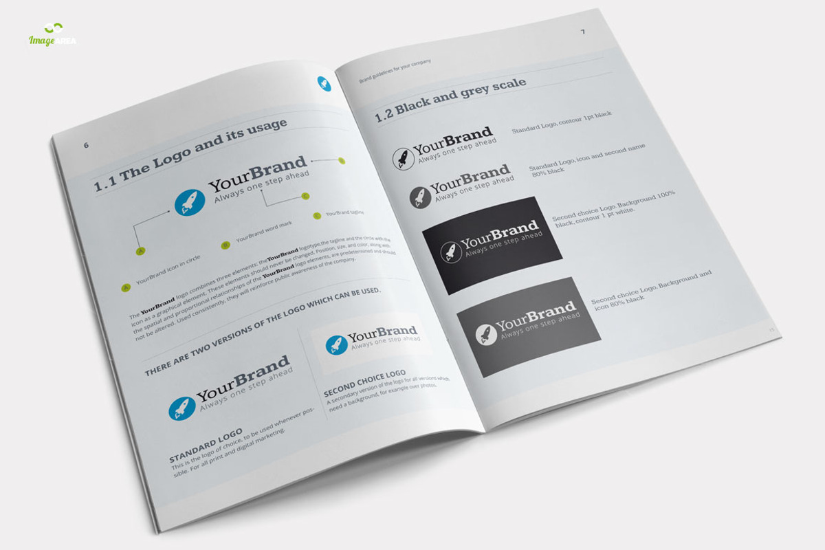 Brand Guidelines (light version), a Books & Magazine Mockup by Imagination Area (Photo 2 of 4)