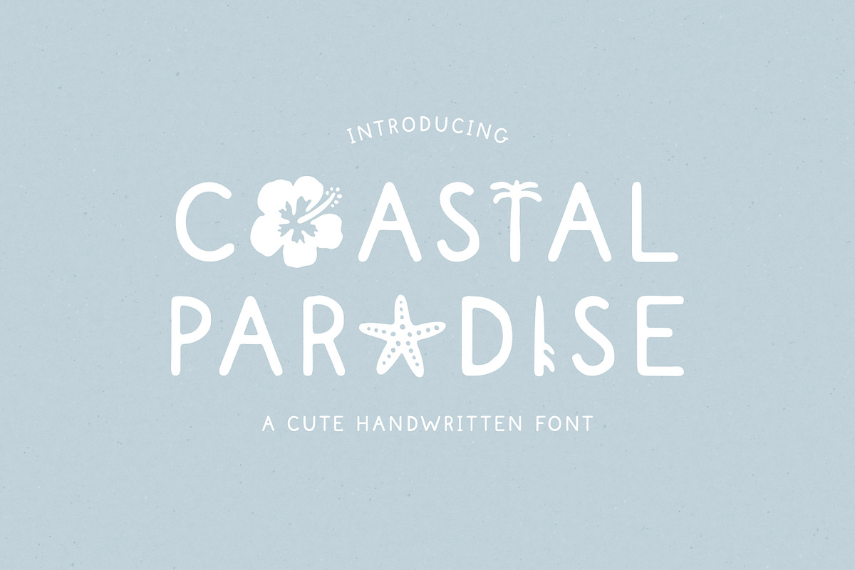 Coastal Paradise - Cute Summer Font, a Handwritten Font by simpleblues (Photo 1 of 12)