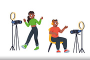 Content Streamer Illustration Set, a Templates & Theme by studiogstock (Thumbnail 2 of 3)