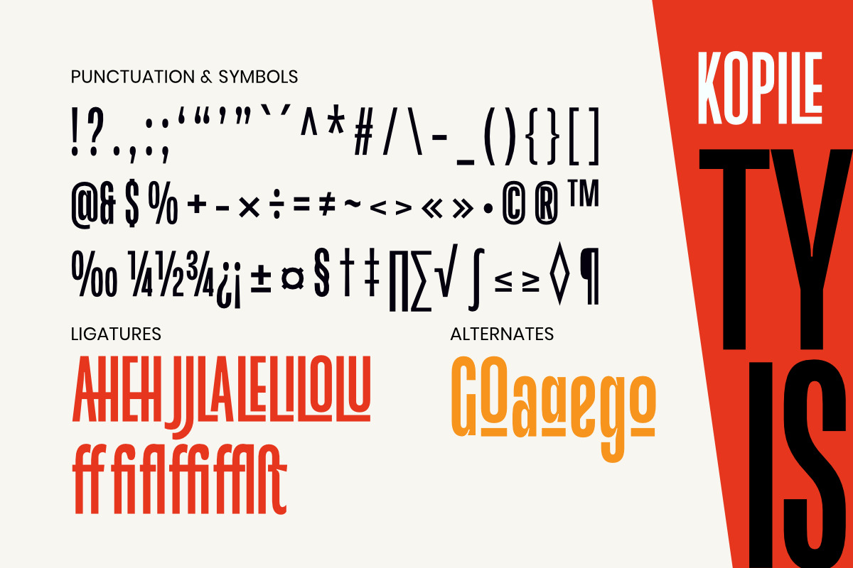 Kopile - Condensed Typeface, a Sans Serif Font by Afkari Studio (Photo 7 of 10)