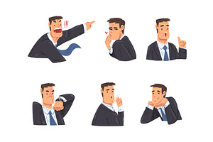 Man Businessman in Suit Expressing, a Person Illustration by TopVectors