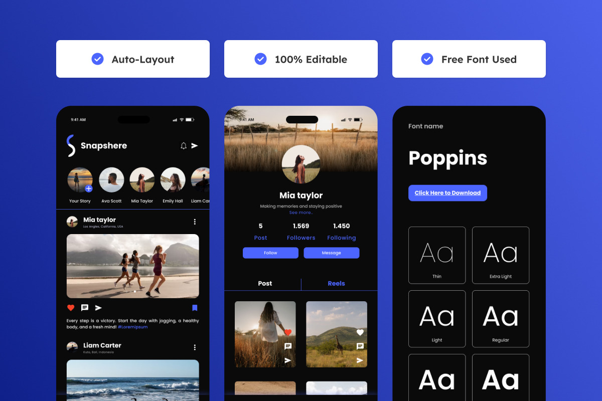 Snapshare - Social Media Mobile App, an App Template by productype1 (Photo 3 of 5)