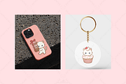 Kawaii Cat Valentine Dessert Clipart, an Animal Illustration by Blumensdiary (Thumbnail 4 of 6)