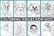 Snowy Puppy Play Day Coloring Pages, an Animal Illustration by martinblan (Thumbnail 3 of 4)