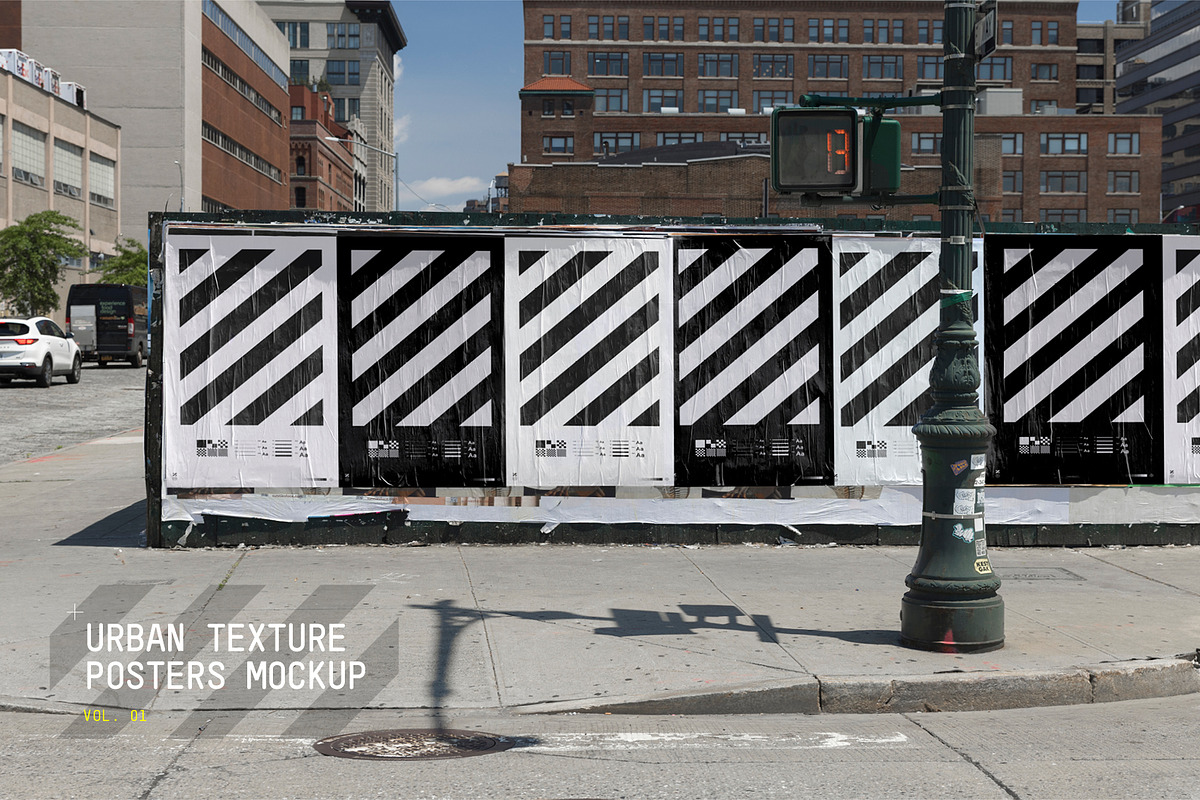 Wrinkled Posterwall Mockup, an Advertising Mockup by HAZARD MOCKUPS (Photo 1 of 6)