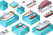 Isometric port cargo ship, a Transportation Illustration by AlexZeL (Thumbnail 9 of 9)