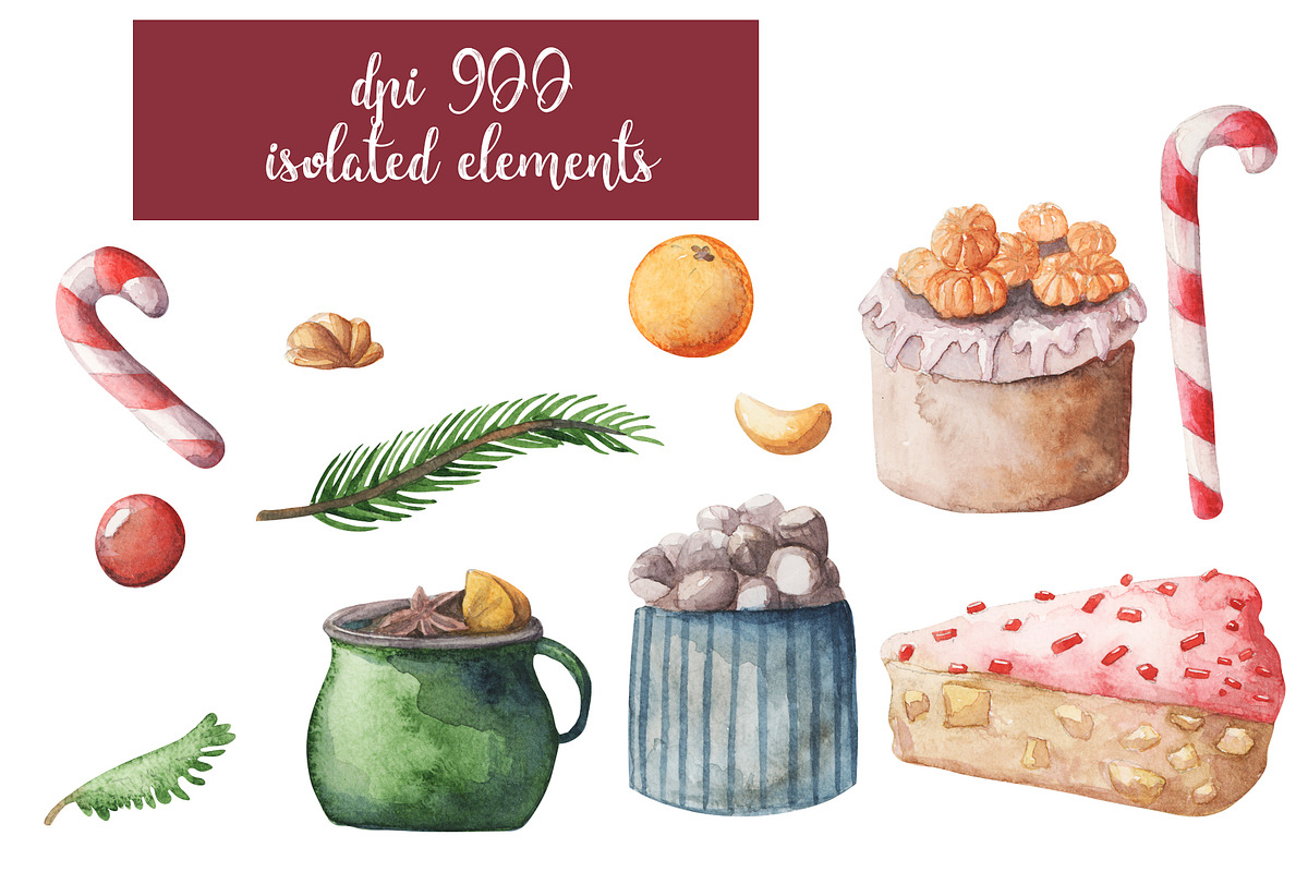 Christmas watercolor collection, an Object Illustration by My watercolor shop (Photo 5 of 5)