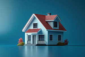 Modern house surrounded by water wit, a Photo by Tanuart