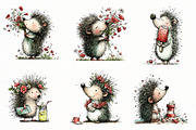 Whimsical summer hedgehog clipart, an Illustration by Designworld (Thumbnail 2 of 4)