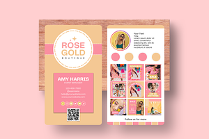 Rose Gold Business Card W/logo