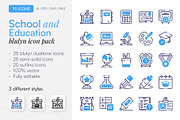 75 School and Education Icon Pack, a Duotone Icon by Bilicube Studio (Thumbnail 1 of 2)