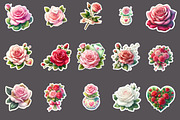 Valentine Rose Sticker clipart, an Illustration by Designworld (Thumbnail 2 of 3)