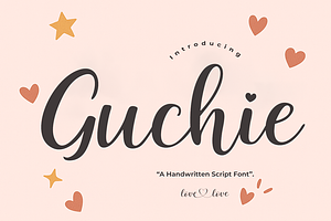 Guchie font with love, a Handwritten Font by cocodesign