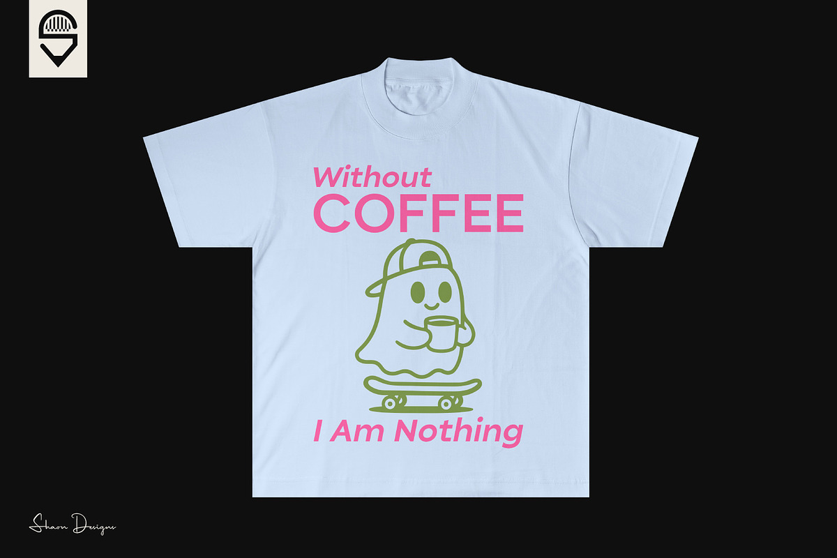 Cute Ghost Skateboarder Coffee Lover, a Graphic by shaondesigns (Photo 3 of 4)