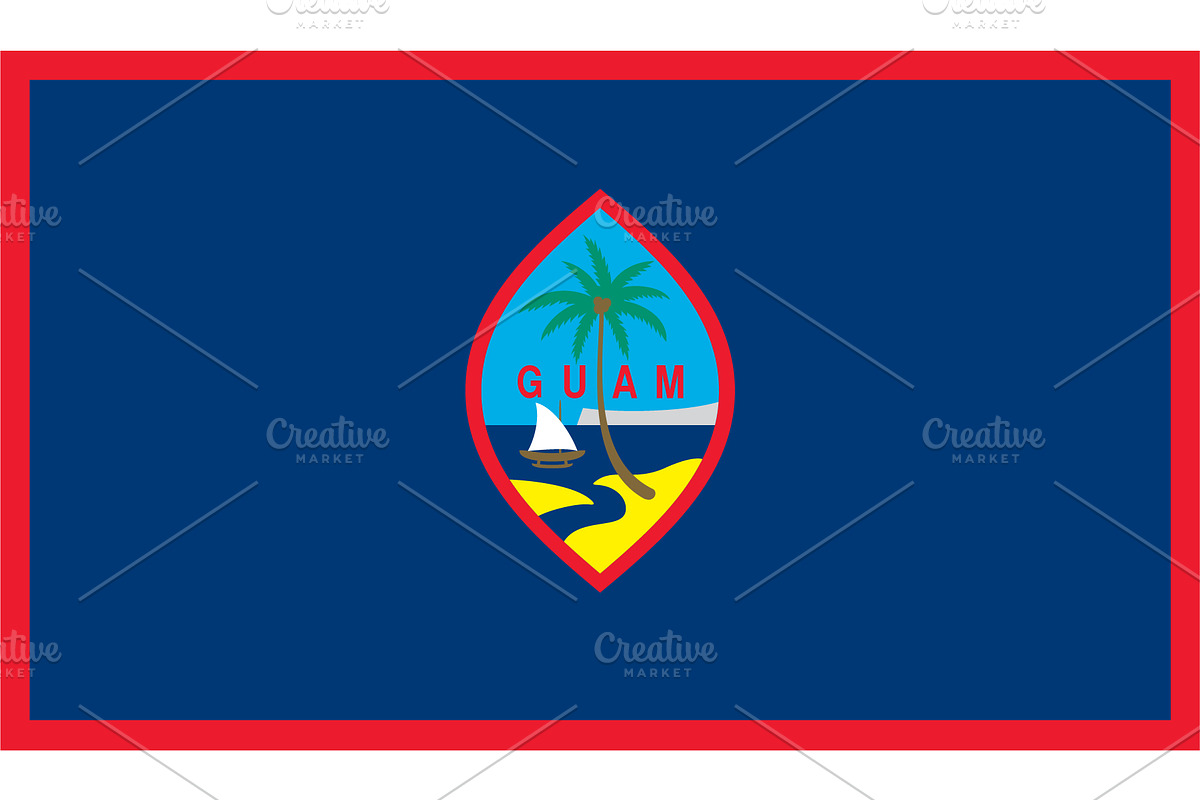 Guam flag vector Illustration, an Illustration by Team_Ultra_Graphics