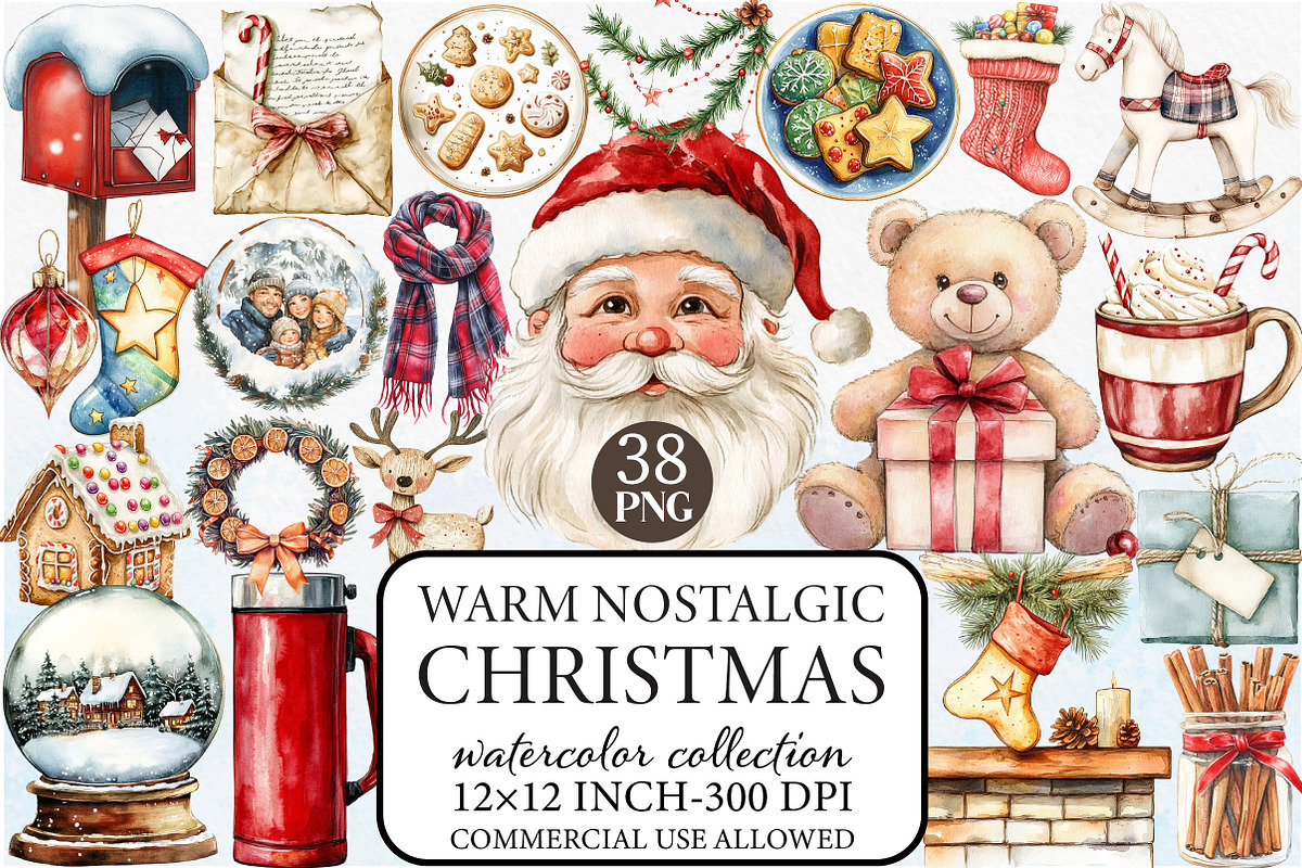 Warm Nostalgic Christmas Clipart, an Illustration by Libby Wishes (Photo 1 of 9)
