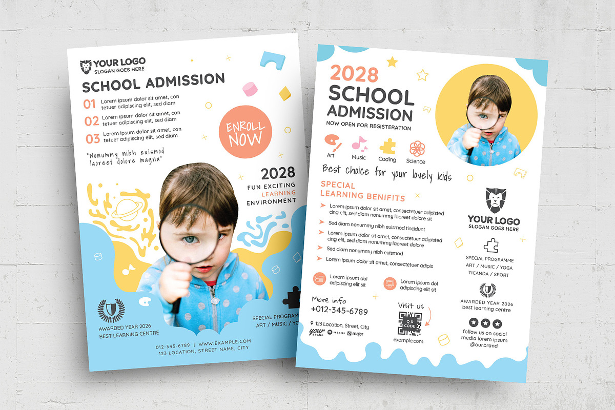 Kids School Education Flyer Template, a Flyer Template by BrandPacks (Photo 1 of 5)