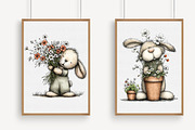 Whimsical Spring Bunny with Flowers, an Illustration by Libby Wishes (Thumbnail 2 of 5)