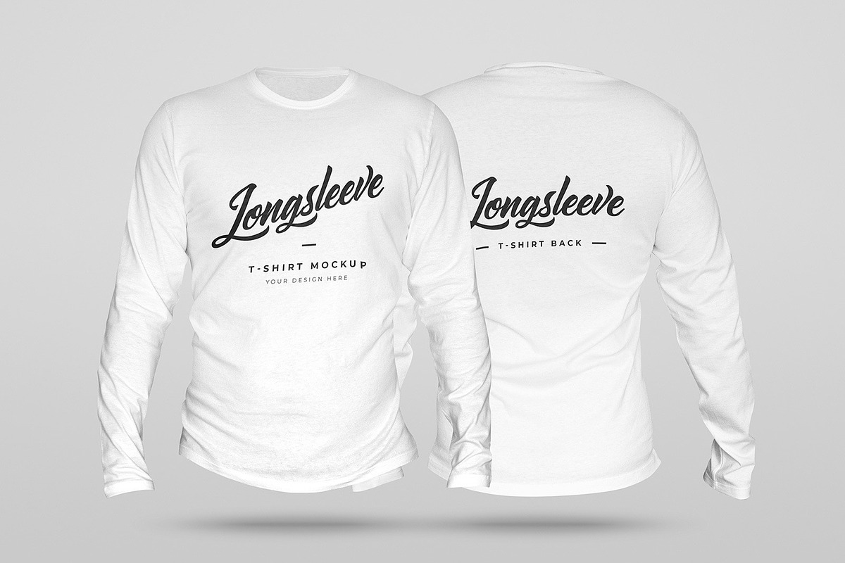 3D Longsleeve T-Shirt Mockup, a Print Template by Medialoot
