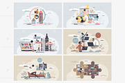 6 Hybrid Work Concepts, a Person Illustration by VectorMine (Thumbnail 2 of 6)