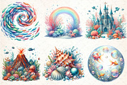 Watercolor Under the Sea Clipart, an Illustration by DreamCafeArt (Thumbnail 3 of 7)