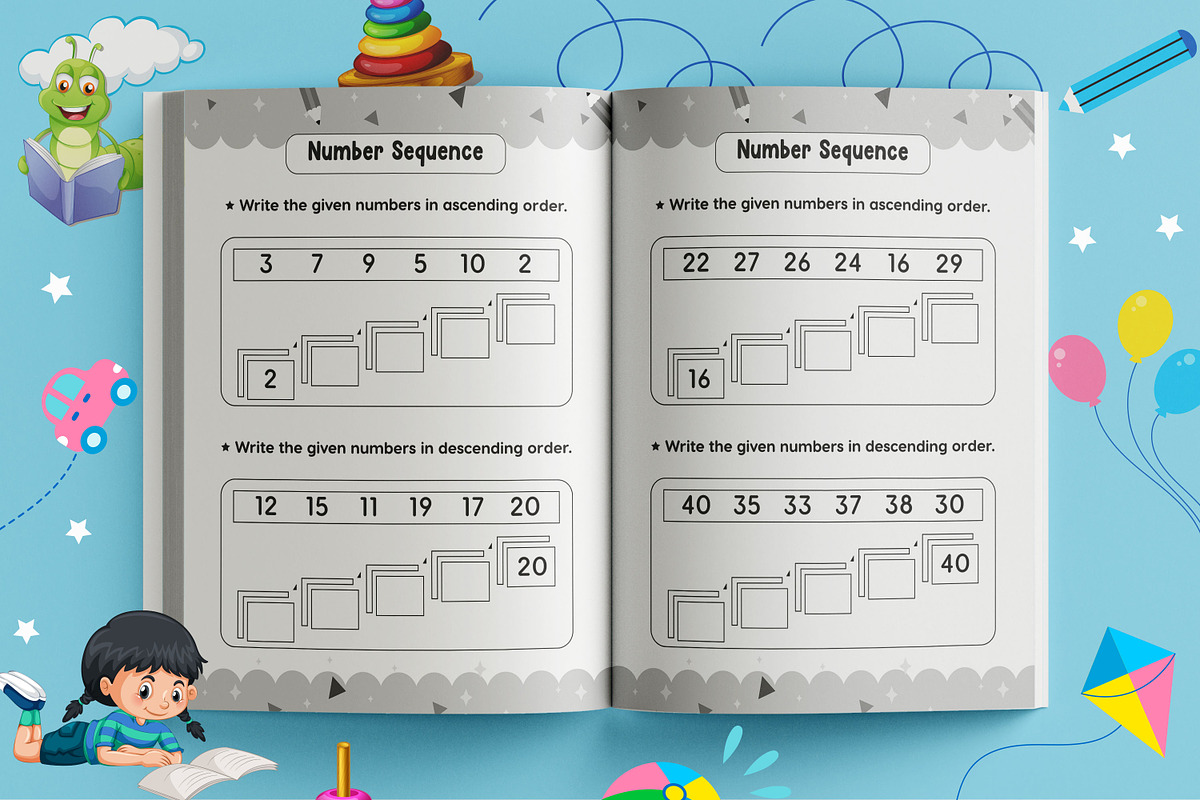 Kindergarten Math Activity Worksheet, a Print Template by Book2bees (Photo 2 of 7)