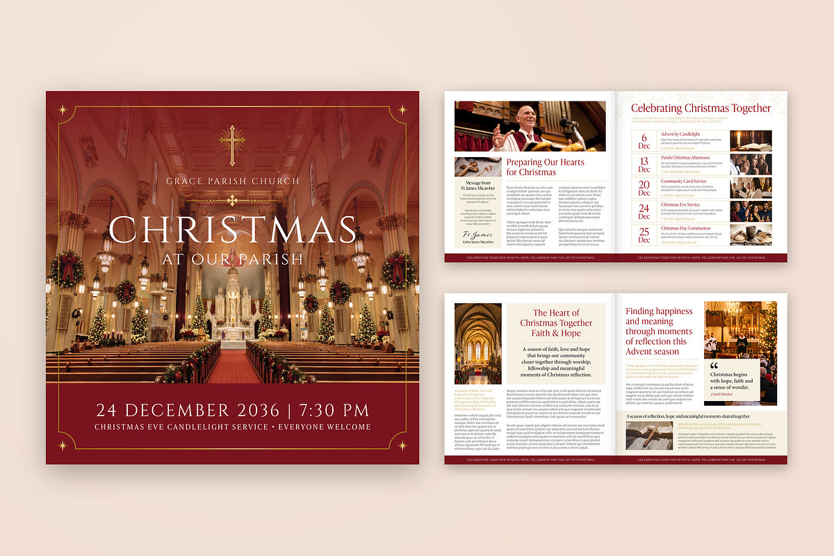Square Christmas Church Magazine, a Magazine Template by BrandPacks (Photo 1 of 5)