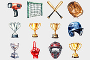 Watercolor Baseball Clipart, a Seasonal Illustration by Design Market (Thumbnail 3 of 5)
