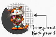 Whimsical Valentine Cat Clipart, an Illustration by Canvas Craft (Thumbnail 2 of 6)