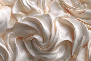 Luxurious cream satin fabric arranged in soft, flowing folds. El, an Abstract Photo by Ales Munt