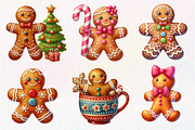 Christmas Gingerbread Man Clipart, an Illustration by Dream Creation (Thumbnail 2 of 7)