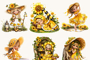 Cute Little Girl Gnome and Sunflower, a Person Illustration by Design Scotch (Thumbnail 3 of 8)