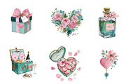 Watercolour Romantic Clipart, an Illustration by CreationArt (Thumbnail 5 of 7)