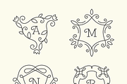 Monograms set, a Decorative Illustration by ekmelica (Thumbnail 2 of 4)