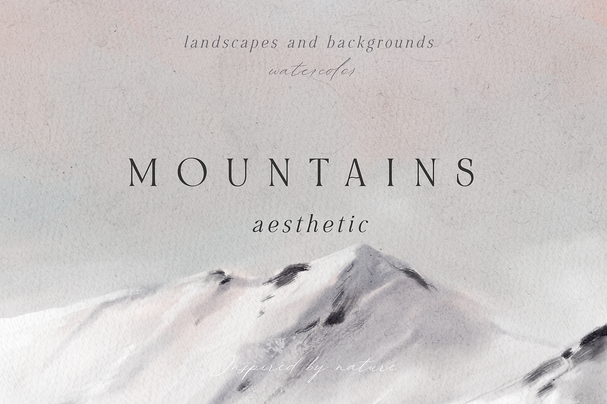 MOUNTAINS aesthetic *watercolor*, a Background Graphic by Youksy (Photo 1 of 16)