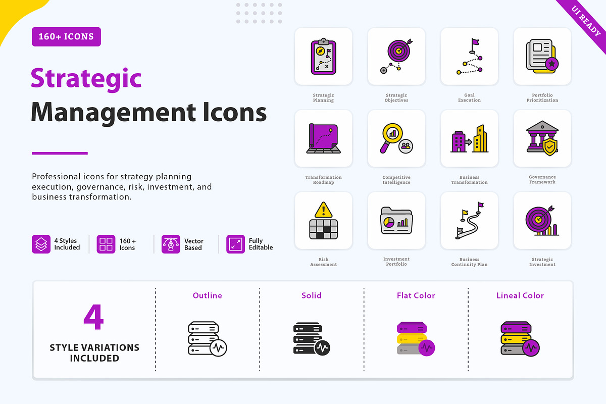 Strategic Management Icons, an Outline Icon by vexper (Photo 1 of 7)