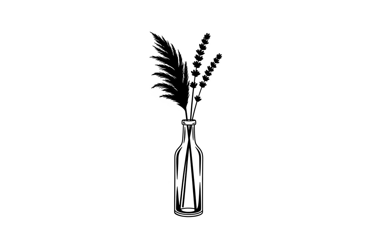 Pampas Grass Bottle Vase Bundle, an Illustration by Gaye Art (Photo 8 of 31)