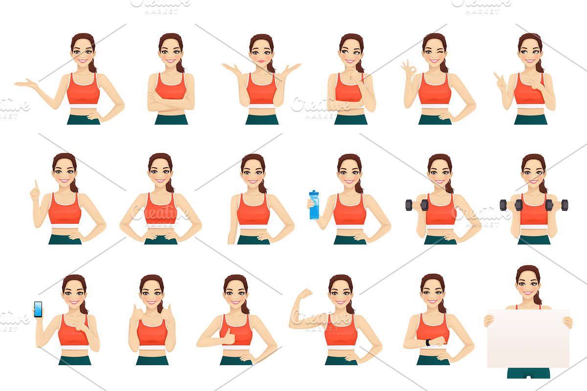 Sport woman kit, a Healthcare Illustration by Volha Hlinskaya (Photo 3 of 3)