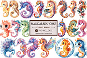 Magical Seahorse Ocean Art Bundle, an Illustration by Pixels.Craft (Thumbnail 1 of 7)