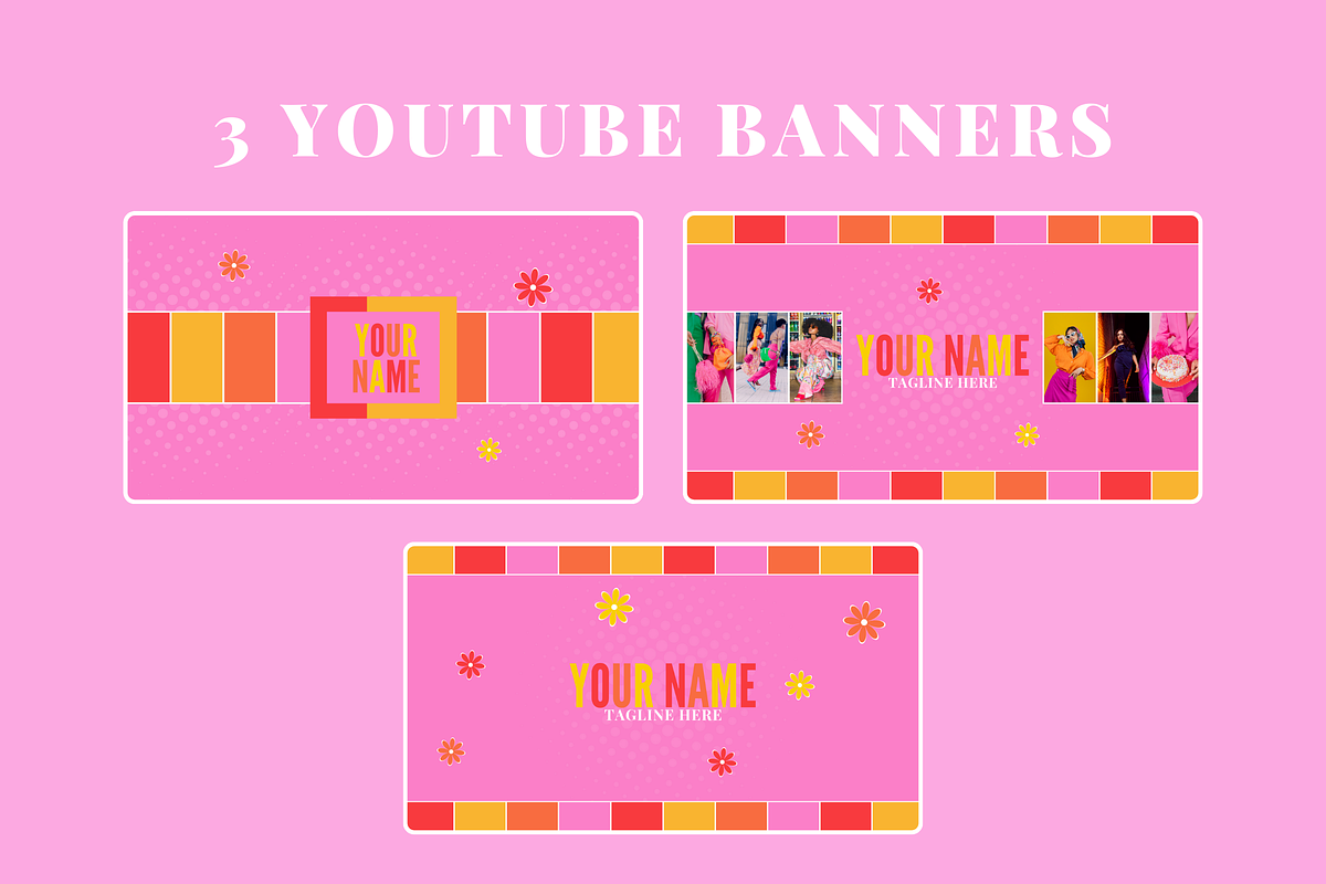 Youtube, Facebook, Pinterest Banners, a Social Media Template by SunshineStudioBoutique (Photo 5 of 9)