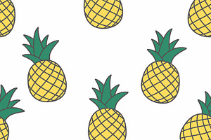 Pineapple fruit seamless pattern