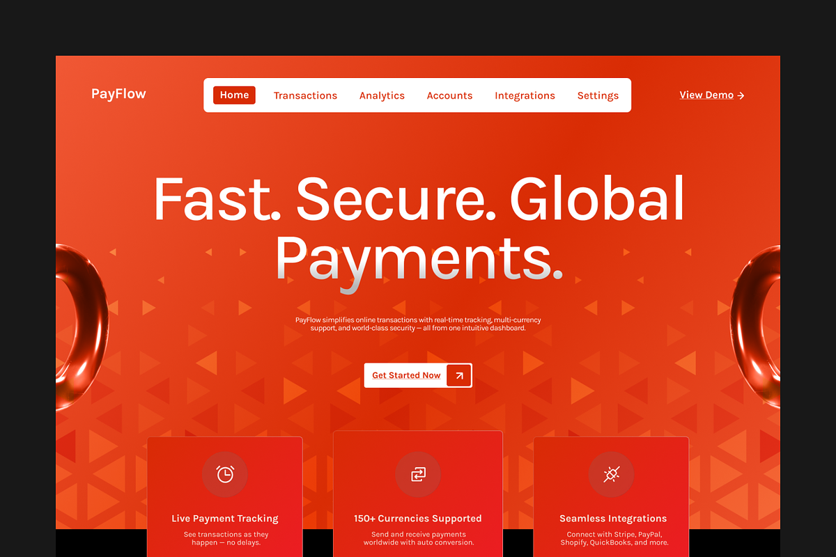 Figma Fintech Payment landing Page, a Landing Page Template by Musara (Photo 3 of 6)