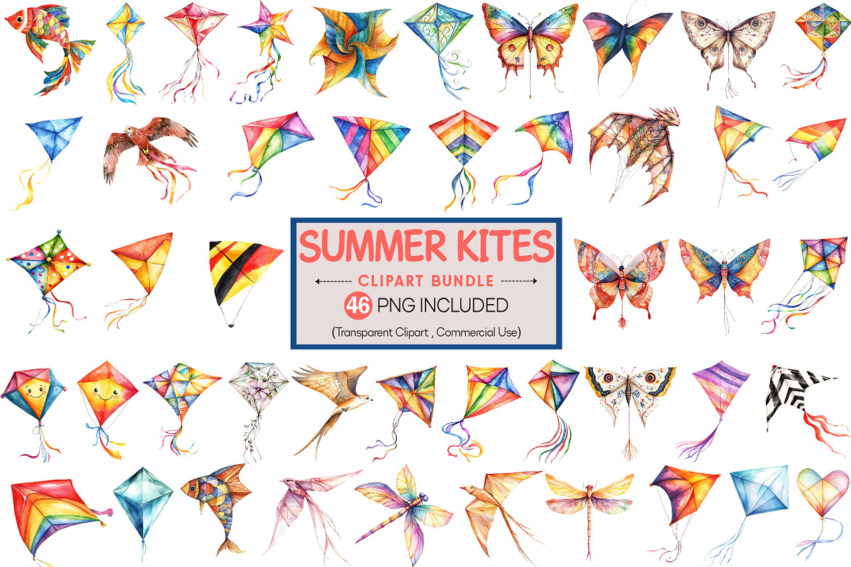 Beautiful Kite Clipart Bundle, an Illustration by Pixels.Craft (Photo 1 of 9)